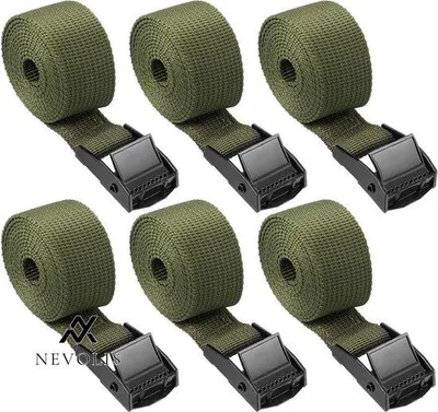 Obrázok produktu pre Zelené napínacie popruhy, 6 ks, 100 x 25 cm, z nehrdzavejúcej ocele