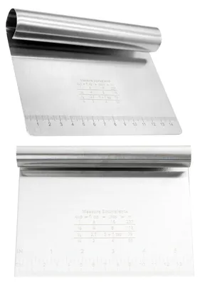 Teigschaber & Pizzaroller-Set, Edelstahl, 15+22 cm