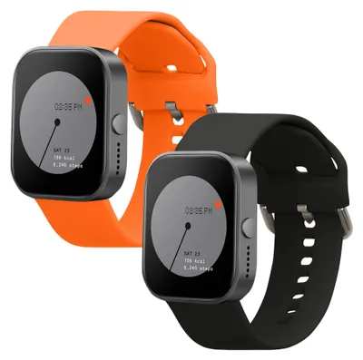 Produktbild von kwmobile 2x Uhrenarmband für CMF by Nothing Watch Pro (D395) Armband - Fitnesstracker Band Set aus TPU Silikon - Ersatzarmband Smartwatch - Schwarz