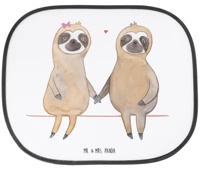 Produktbild von Mr. & Mrs. Panda Sonnenschutz für Autoscheiben Faultier Pärchen - Weiß - Geschenk, Hitzeschutz Auto, Seitlicher, Gemeinsam, Beziehung, Faultiere, Liebe, saugnapf
