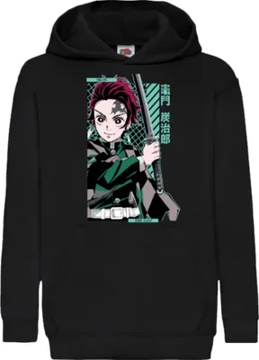 Obrázok produktu pre Detská Mikina S Kapucňou Demon Anime Slayer Tanjiro Kamado 100, 9-11 Jahr - 140 / čierna