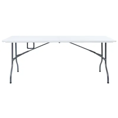 Zdjęcie produktu dla vidaXL Składany stół ogrodowy biały 180x72x72 cm HDPE