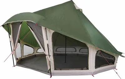 Produktbild von vidaXL Tipi Zelt mit Dach mit Speicher Grün 508 x 470 x 300 cm Taft