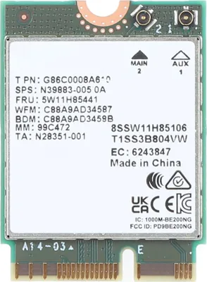 Image de BE200NGW Carte réseau WiFi 7 pour Intel BE200 8774Mbps Supporte MU MTMO Bluetooth 5.4 Carte WiFi pour Windows 10 11