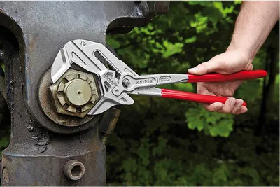 Produktbild von KNIPEX 86 03 400 Zangenschlüssel XL Zange und Schraubenschlüssel in einem Werkzeug mit Kunststoff überzogen verchromt 400 mm