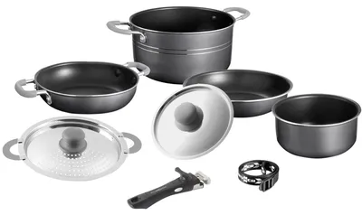 Produktbild von Camping Koch Geschirr Set Flavor 7+1 - 20 cm Outdoor Küche Topf Pfanne Alu