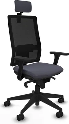 Produktbild von Bürostuhl mit Kopfstütze Piqueras y Crespo 3D066N2 Dunkelgrau