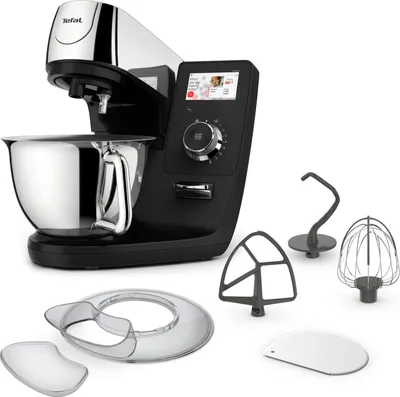 Produktbild von Tefal I-Coach Touch QB950D, 5,5 l, Schwarz, Edelstahl, Tasten, Drehregler, Berührung, Schlagen, Kneten, Mixen, Rührer, LCD, Edelstahl