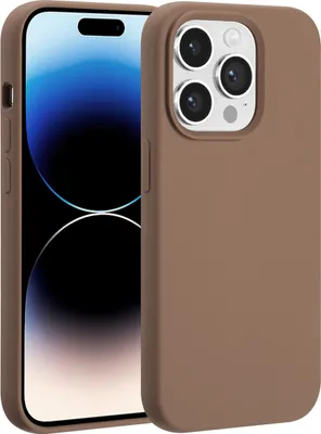 Immagine prodotto di Custodia in silicone liquido Accezz con MagSafe iPhone 14 Pro - Marrone chiaro