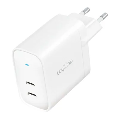Obrázok produktu pre Logilink Steckdosenadapter, 2x USB-C, GaN, 40W