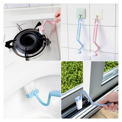 Produktbild von 3er Set Toilettenbürsten mit Randreiniger, Langer Stiel, Gebogene Form, Für gründliche Reinigung