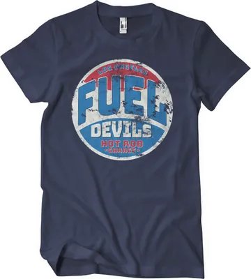 Produktbild von Fuel Devils Hot Rod Garage Patch T-Shirt - Small - Navy