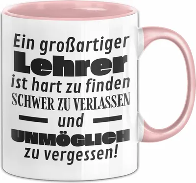 Produktbild von Lehrer Abschied Geschenk Tasse Abschiedsgeschenk für Lehrer Hart Zu Finden Schwer Zu Verlassen (Rosa)