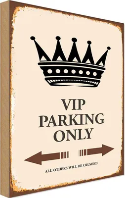 Produktbild von vianmo Holzschild 18x12 cm VIP Parking only all others Parkplatzschild