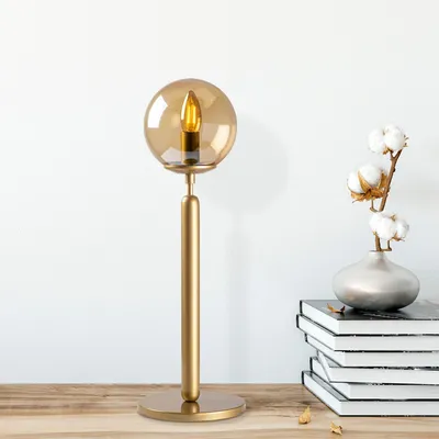 Produktbild von Opviq, Vintage Tischlampe mit Metallkörper, Glasabdeckung, 18 x 18 x 52 cm | Kabel 200 cm, E14 Fassung, max. 40 W | Elegantes Design für modernes Wohnen & Hotels