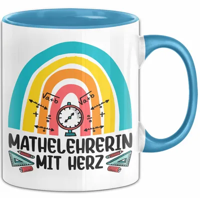Produktbild von Mathelehrerin Mit Herz Tasse Lustiges Geschenk Für Mathe-Lehrerin (Blau)