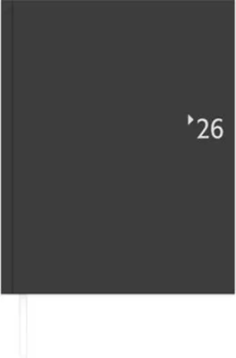 Produktbild von Zettler Wochenbuch anthrazit Leine Register 1W/2S 2026 - Buchkalender 21 x 26,5 cm mit 128 Seiten, Monatsregisterschnitt, 1 Woche auf 2 Seiten, 8-sprachiges Kalendarium, Leseband &