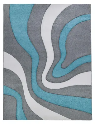 Produktbild von TT Home Wohnzimmer Teppich Moderner Kurzflor 3D Optik Geometrisches Wellen Design Größe 80x150 cm