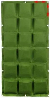 Image de Support mural vertical pour plantes, en feutre, avec 18 compartiments, dimensions 50 x 100 cm, idéal pour les herbes aromatiques