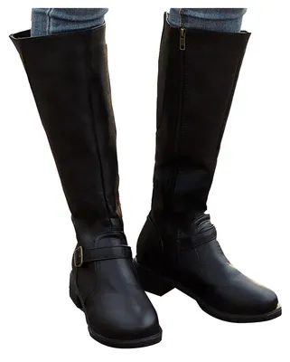 Imagen del producto de Elzusha - Botas altas para mujer, con cremallera, estilo vintage elegante