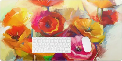 Produktbild von Blumen In Der Abstraktion – Schreibtischunterlage – Rutschfeste Tischunterlage – Schreibtischmatte für Büro & Zuhause – Schreibunterlage – Mauspad – Tischmatte – 100 x 50 cm
