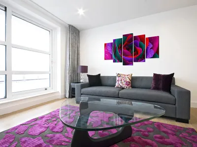 Produktbild von Akustikbild Blumen 200x100 cm Bilder Akustikschaum Hochleistungsschallabsorber Schallschutz Leinwand 5 tlg Wandbild Raumakustik Schalldämmung 030110-23