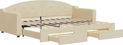 Produktbild von VidaXL 3197565, Sofabett, Cremefarben, Schaum, Stoff, Metall, Holz, 2230 mm, 900 mm