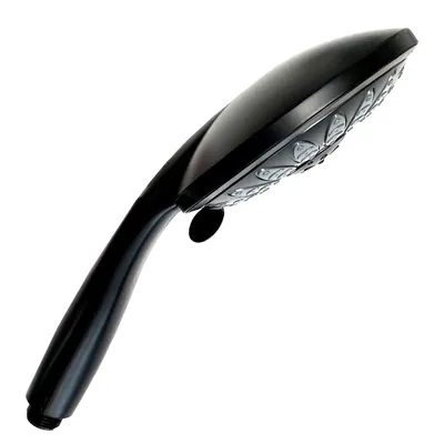 Produktbild von Handbrause Duschkopf Ø15cm Schwarz | Duschbrause Brausekopf ABS | Kopfbrause mit 5 Strahlarten