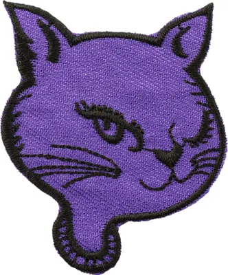 Produktbild von Aufnäher - Katzenkopf - lila-schwarz - Patch
