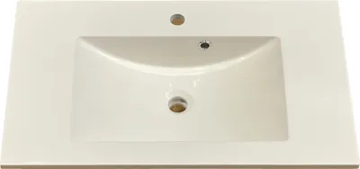 Produktbild von In die Arbeitsplatte eingelassenes Waschbecken, rechteckig, weiß, 76,5 x 46,2 cm