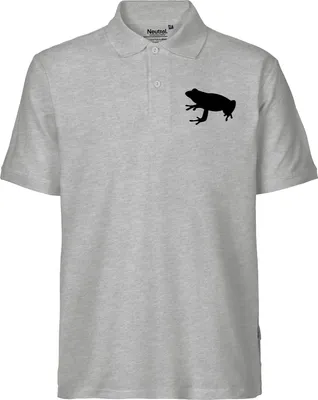 Produktbild von Huuraa Herren Polo Shirt Frosch Kröte Silhouette S Sport Grey Bio Baumwolle Fairtrade Poloshirt Geschenkidee