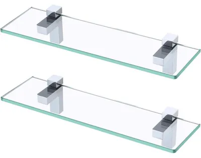 Produktbild von Duschablage Glas 8mm Hartglas Wandregal 40 cm Poliert 2 Stück