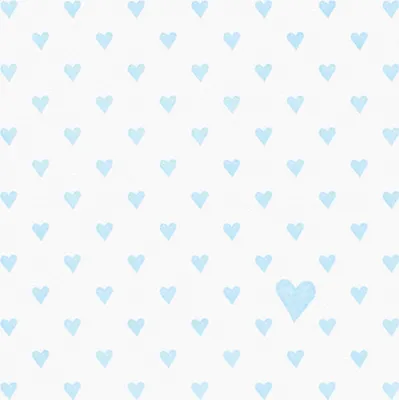 Produktbild von Servietten Papier 33x33cm 3-lagig Herzen Motiv 20 Stück Weiß / Blau
