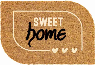 Produktbild von Fußmatte 100% Kokos, Design-Florierung Sweet Home, 60 x 40 cm
