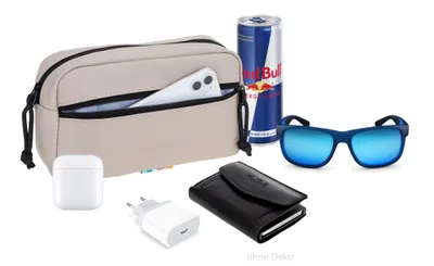 Produktbild von Urban Wimmerl Elephant Hüfttasche Crossbag Plane Beige Sand, wasserabweisend, für Damen Herren, E-Bike, 3 Fächer, 23x12.5x7 cm, 1.8 L, 300 g, Modell 12827, nass abwaschbar