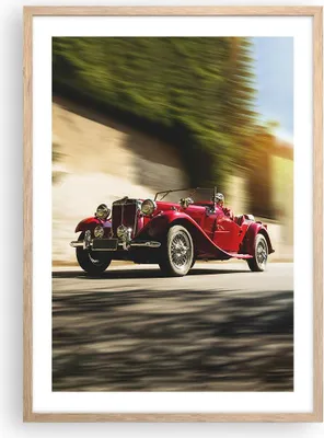 Produktbild von Gerahmtes Poster - Rahmen in heller Eiche - Mg Rot Auto - 50x70 cm - Wand Bild - Wanddeko - Wandbilder - Kunstposter - Wandposter - Bilderrahmen - Bilder - Kunstdruck - Wandbild - P2NPA50x70-4364