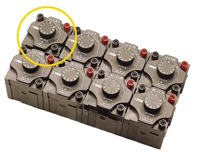 Widerstandsdekade 0,1–1 Ω, 1 A, 11-stufig, Kunststoffgehäuse