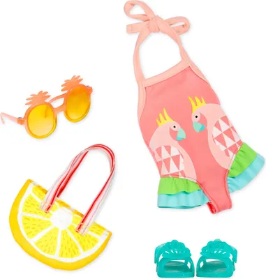 Produktbild von Glitter Girls - Ray of Light - Glitter Girls Puppenkleidung - Badeanzug-Outfit - Sonnenbrille, Tragetasche, Sandalen - Strand-Accessoires - 3 Jahre +