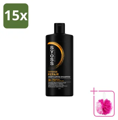 Imagen del producto de 15 champús Syoss Repair para cabello seco y dañado, 440 ml - Paquete económico - 15 unidades