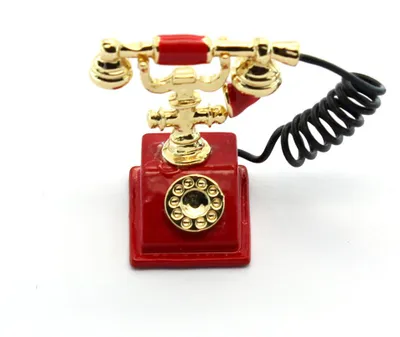 Produktbild von Masstab 1:12 Mini Telefon als Puppenstube Schreibtisch Dekor