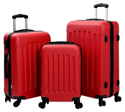 Produktbild von Kofferset 3-teilig Hartschalen rot 20” 24” 28” ABS