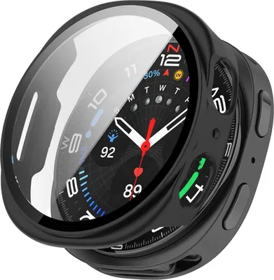 Obrázek produktu pro Pro Samsung Galaxy Watch 8 44mm plastové ochranné pouzdro + 9H tvrdé sklo Black