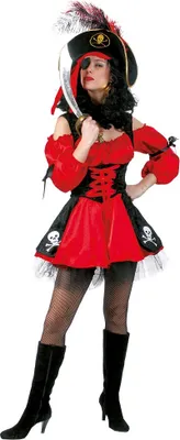 Produktbild von Kostüm Pirat Dame y rot Größe: 36-38
