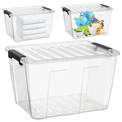 Zdjęcie produktu dla plast team 22410800 plast team pojemnik do przechowywania HOME BOX, 15 litrów, przezroczysty