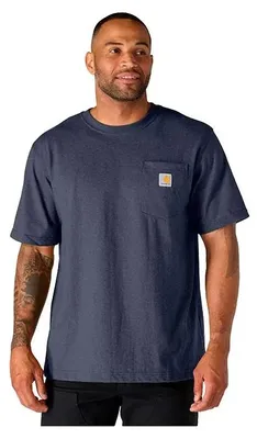 Image de T-shirt à manches courtes Carhartt Dearborn, coupe décontractée, avec poches, couleur bleu, taille L / coupe standard, pour homme, couleur bleu, taille L