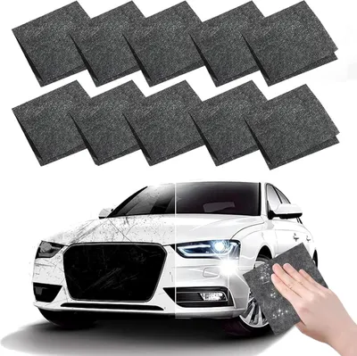 Produktbild von Nano Kratzerentferner Tš¹cher, 10 Stš¹ck Kratzer Entferner Nano Sparkle Tuch, Mikrofaser Poliertuch, Entfernt Leichte Kratzer & Schrammen, Mikrofaser Politur Universell fš¹r alle Fahrzeugtypen