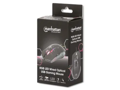 Obrázek produktu pro Herní myš Manhattan 7 tlačítek 7200dpi LED černá - 7200 dpi