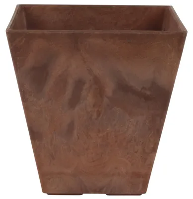 Produktbild von Blumen - bzw. Pflanztopf - quadratisch, aus recyceltem Kunststoff - braun, 30 cm