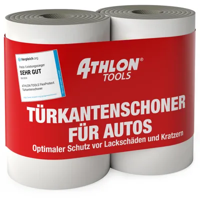 Produktbild von ATHLON TOOLS 2x FlexProtect Garagen-Wandschutz, je 2 m lang,  Selbstklebend - grau