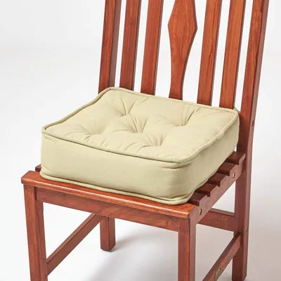 Obrázek produktu pro HOMESCAPES polštář na sedadlo světle zelený - polštář na sedadlo/židli 40 x 40 cm s bavlněným potahem
